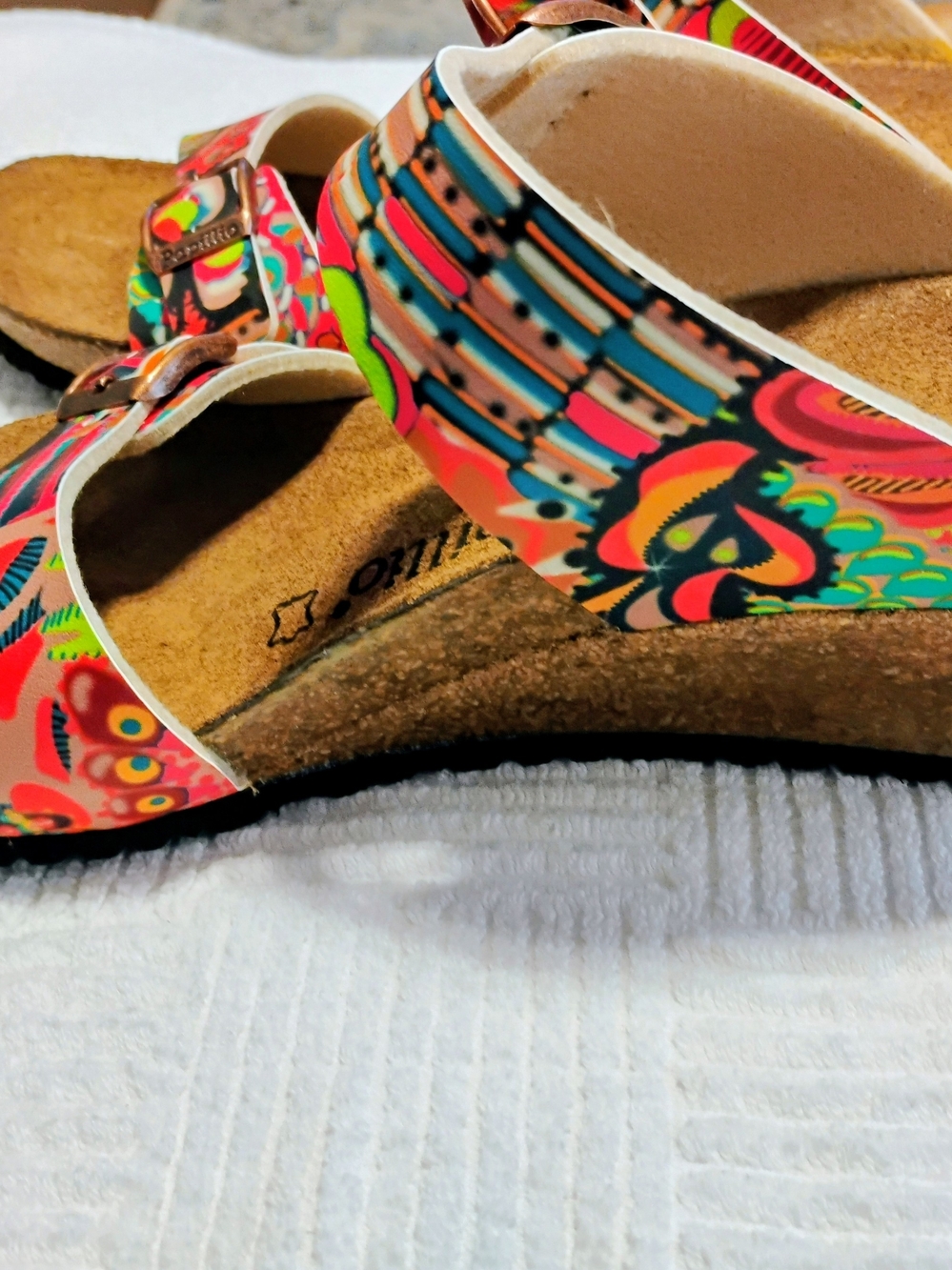 Papillio By Birkenstock MulticolorCork Wedge Sandals. Size 9- 9.5 Wide - Picture 10 of 12